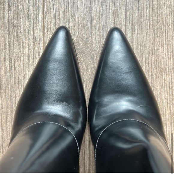 New! Alexander Wang Lys High-Cut Pointed-Toe Black Leather Bootie - Picture 5 of 11